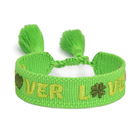 Bracelets verts Festival de la Saint Patrick BONNE CHANCE Carnaval Bracelet tissé à pampilles fait main