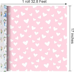 Papel de regalo con diseño floral y de amor impreso con láser de colores. Adecuado para el Día de San Valentín, bodas y baby showers. Personalizable. - Product Image 6