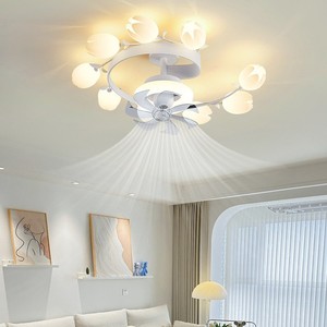 Modern Chandelier Luxury Simple Living Room Dining Room Bedroom Villa Model Room Home LED Chandelier Ceiling Petal Fan Lamp - Product Image 2