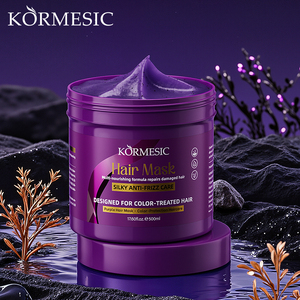 Crema Capilar KORMESIC 500g Certificada por Bpom, Color Rubio Ceniza Nutritivo, Sin Efecto Amarillo, Fijador de Color Morado, Mascarilla Capilar para Cabello Rubio - Product Image 1