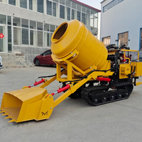 Bétonnière diesel 500L de qualité supérieure avec benne auto-chargeuse hydraulique, mini-bétonnière sur chenilles, fabrication chinoise