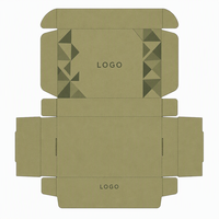 Boîte d'expédition en carton ondulé kraft vert matcha avec logo personnalisé pour les objets d'art, les jouets Pop Mart, les objets de collection, emballages écologiques