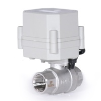 Vanne de contrôle motorisée électrique miniature en acier inoxydable à 2 voies pour arrosage, actionneur de vidange automatique, vanne à boisseau sphérique compatible AC/DC
