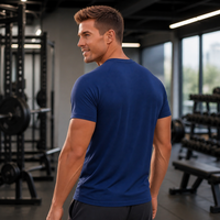 Kaos Olahraga Pria Cepat Kering Custom, Bahan Mesh Berbintik Bernapas, Pakaian Gym, Kaos Fitness Pria, Atasan Atletik