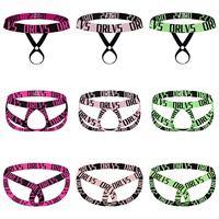 Hot Sexy Hommes Érotique Lingerie O Anneau C String String Logo Personnalisé Jacquard Ceinture Fétiche Porter Gay Sous-Vêtements Hommes String