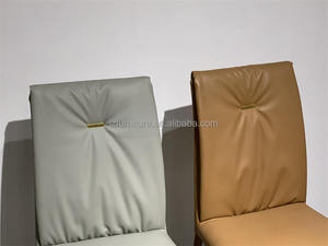 เก้าอี้ห้องอาหารหนังโลหะหนังหรูหราเก้าอี้ห้องรับประทานอาหาร - Product Image 5