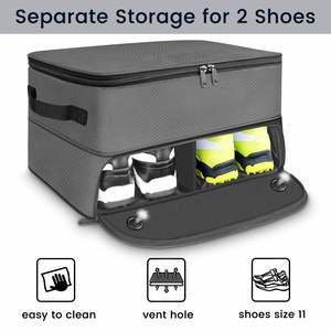 2 paires de chaussures avec compartiment ventilé séparé, sac de rangement pour coffre - Product Image 2