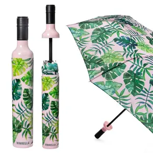 Пользовательский индивидуальный Печатный производитель открытый полиэфирный декоративный зонт для винной бутылки для рекламного подарка