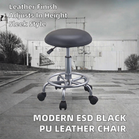 Chaise industrielle moderne en cuir noir ESD, PVC antistatique, OMD YZ-01, réglable en hauteur, pour laboratoire, salle à manger, usage commercial