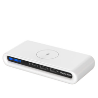 Stasiun Pengisian Daya Nirkabel 3 in 1 15W dengan Pengisian Cepat, Port USB Tipe C 2, dan Dock Pengisian Daya Desktop untuk Ponsel