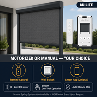 Persianas enrollables profesionales para exteriores con cremallera, motorizadas, resistentes al viento, impermeables, con tela de protección solar, personalizadas para patio.