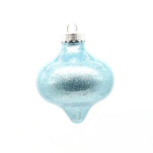 Prix usine Direct 8cm Boule De <span class=keywords><strong>Verre</strong></span> Double Pointu Oignon Monté Ornements En <span class=keywords><strong>Verre</strong></span> Décorations De Boule De Noël - Product Image 1