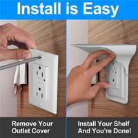 Étagère murale pour interrupteur et prise, installation facile, étagère murale, support d'alimentation, rangement à domicile