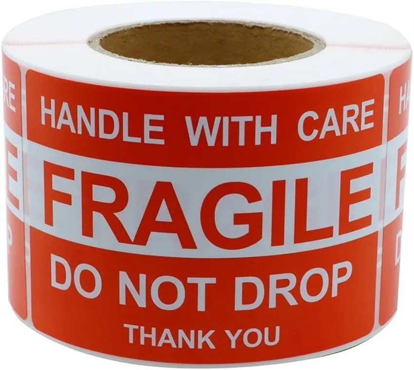 Waterproof Fragile Warning Strong Adhesive Stickers Shipping Label