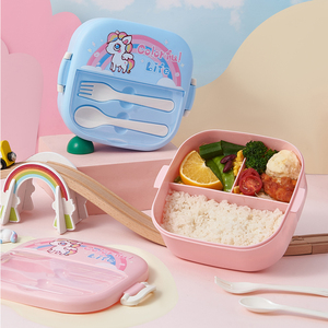 Boîte de séparation à <span class=keywords><strong>bento</strong></span> durable sans Bpa <span class=keywords><strong>Anime</strong></span> pour petit-déjeuner scolaire Conteneurs de stockage des aliments pour enfants et filles Boîte à lunch en plastique - Product Image 2