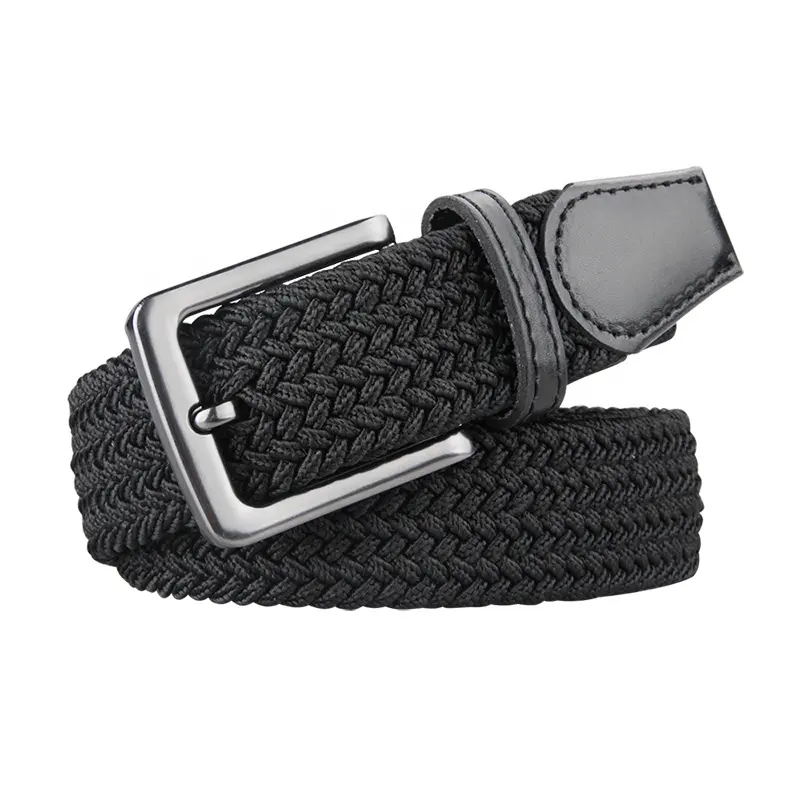 Cinturones de tela deportivos de moda personalizados Cinturones de golf de cinturón tejido elástico para hombres