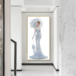 Nouveau 5D robe dame tenture murale diamant peinture forme spéciale perceuse travail manuel strass <span class=keywords><strong>point</strong></span> <span class=keywords><strong>de</strong></span> <span class=keywords><strong>croix</strong></span> mosaïque Art - Product Image 5