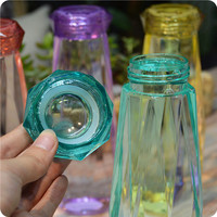 Tasse en verre losange créative avec cristaux colorés INS, cadeau promotionnel personnalisé pour couple, nouveau modèle, vente chaude