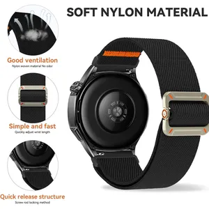Correa de Nailon Elástica Trenzada de 22 mm y 20 mm para Reloj Huawei GT6 GT5 GT4, Correa para Reloj Samsung Galaxy 7/6/5/4 - Product Image 2