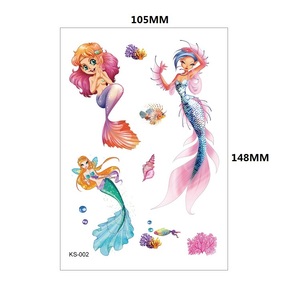 Tatuajes Temporales Impermeables Coloridos <span class=keywords><strong>de</strong></span> Sirena, Mariposa y <span class=keywords><strong>Estrella</strong></span> <span class=keywords><strong>de</strong></span> <span class=keywords><strong>Mar</strong></span> para Niñas y Niños, Certificados CE EN71, Fáciles <span class=keywords><strong>de</strong></span> Usar - Product Image 3