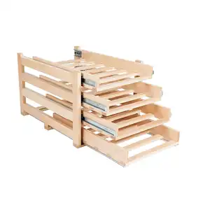 Customized Free sample Hot Sale 30 bottle Wood Drawer Sliding wine racks