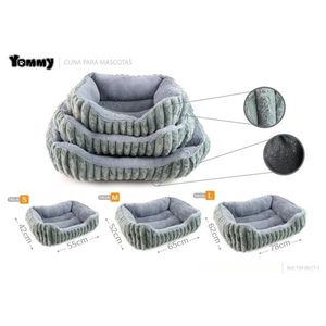 Set di Tre Pezzi in Peluche di Coniglio Grigio per Cucce per Animali Domestici - Product Image 1