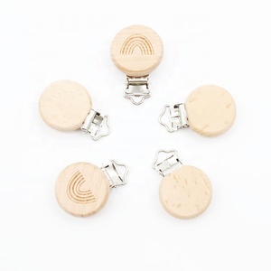 <span class=keywords><strong>Attache</strong></span>-sucette en bois rond pour bébé, design personnalisé, en bois naturel - Product Image 6