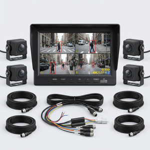 Sistema de Cámara Inteligente con Detección de Personas por IA, IPS <span class=keywords><strong>BSD</strong></span>, 12-36V, 4 Cámaras, Impermeable, para Excavadoras, Maquinaria de Construcción, Autobuses y Camiones de Basura - Product Image 1