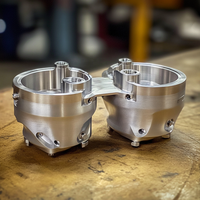 Cuves de carburateur de moto en aluminium CNC haute performance à double sortie, personnalisables et usinées