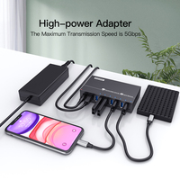 Hub Usb Sipolar de 7 puertos, concentrador de carga rápida de 36W para teléfono reacondicionado, concentrador Usb 3,0, 1/2"