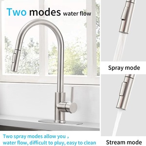 Grifo de Cocina Monomando Moderno <span class=keywords><strong>HUICI</strong></span>, Negro Mate, con Rociador Extraíble, Montado en el Fregadero, Acero Inoxidable 304, Garantía de 3 Años - Product Image 3