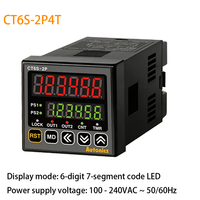 Contador Electrónico Original Autonics CT6S-2P4T, Temporizador Preestablecido Programable, Protección IP65, Pantalla LED de 6 Dígitos y 7 Segmentos