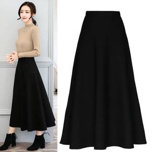 A-Line High Waist Midi Skirt Solid Color Mulberry Silk Women's Skirt Comfortable Spring Autumn Wear - Product Image 4
