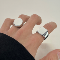 VAF Bague Incroyable Haute Luminosité en Acier Inoxydable Style Minimaliste Collection Haute Qualité Polie à la Main Bagues Personnalisées Brossées