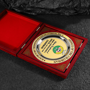 Recuerdo Memorial personalizado madera plegable trofeo premios Metal trofeo decoraciones placa oro placa Premio con caja - Product Image 5