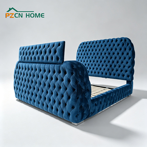 Lit TV King Size de Luxe PZCN HOME avec Pied de Lit TV Intégré, Design Moderne, Couleur Personnalisable, Structure Démontable, Modèle FB216 - Product Image 5