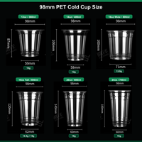 Gobelets en plastique PET transparents avec logo personnalisé 90 mm 8/12/16/24/32 oz avec couvercles pour café glacé et jus, directement de l'usine