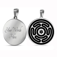 Symbole de la roue grecque de Hécate, charme de la magie de Hécate, nécronomie, sorcellerie, amulette, talisman, bijoux, collier en acier inoxydable
