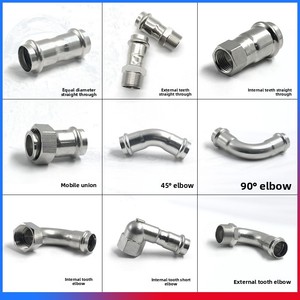 Raccord coudé sanitaire à double collier SS304 DN20 en acier inoxydable résistant à la corrosion et à haute pression pour l'industrie alimentaire - Product Image 5
