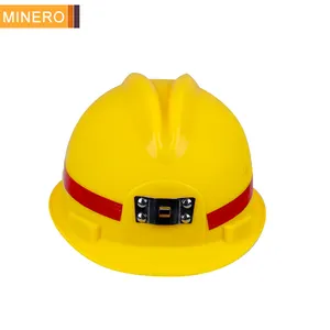 Mũ Bảo Hiểm An Toàn Màu Vàng Với Khung Cáp Đèn Minero Tipo Casco De Trabajo Sin Ventilacion Alta Resistencia A Los Impactos