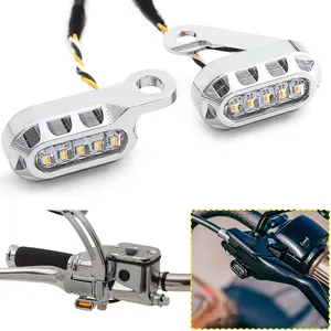 Grosir led panel lampu indikator-Lampu Indikator Belok Stang LED Mini, Lampu Indikator Kedip Cocok untuk Harley Sportster