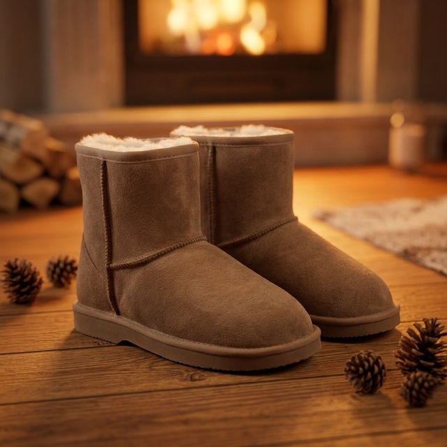 Fashion Women Sheepskin Fur Snow Boots Warm Shearling Lined Winter Cold Resistant Casual Outdoor Boots