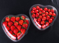 Wegwerp Fruit Doos Plastic Transparant Lunchbox Verdikte Perzik Hartvormige Verse Fruit Cut Salade Doos