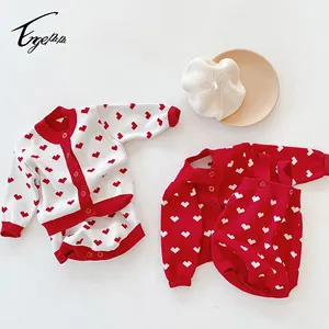 Conjunto de ropa de punto para recién nacido, Pelele con logotipo de amor personalizado, ropa de diseño