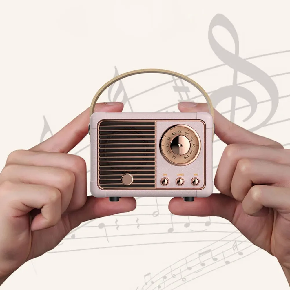Nova Tendência 2024 Handsfree Fm Rádio Vintage Clássico Retro Box Mini Speaker Sem Fio Portátil