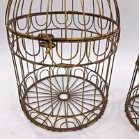 Porte-plante en fer forgé style cage à oiseaux, finition thermolaquée, durable, écologique, à suspendre ou à poser sur table, pour plantes en pot