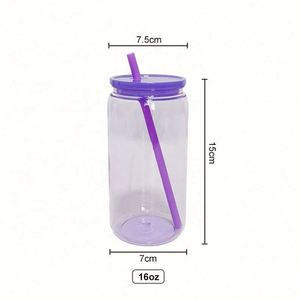 Nouveauté 2026 – Gobelets personnalisés en plastique de 16 oz, style Mason Jar, pour bière, avec pailles, diverses couleurs disponibles en stock, sans BPA - Product Image 2