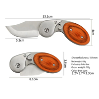 Couteau pliant portable en acier inoxydable HL Industrial DIY OEM avec manche en bois pour le camping, les voyages, la survie et les situations d'urgence