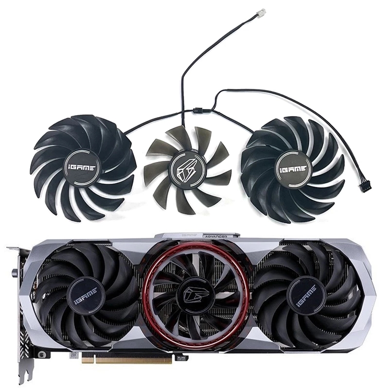 Цветной охлаждающий вентилятор iGame GeForce RTX 3060 Advanced OC, замена графического вентилятора PVA080E12R для iGame RTX 3060 3070 3080 Ti 3090