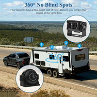 Caméra DVR pour voiture et camion, moniteur d'enregistrement en boucle IPS à quatre vues de 9 pouces, anti-poussière, vision nocturne, étanche IP68